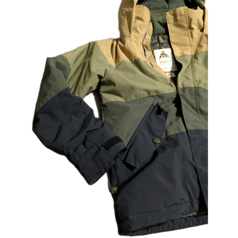 Burton Boys Symbol Snowboard Jacket XS 5/6 DryRide Colorblock Hooded Ski Coat - Picture 2 of 10